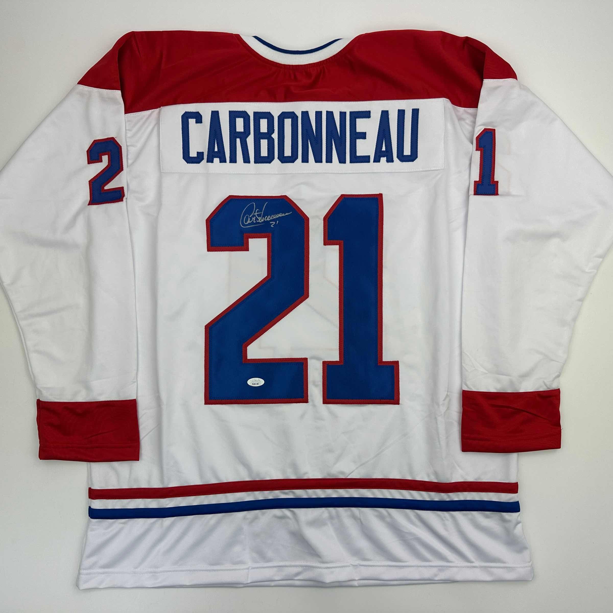 autographed-signed-guy-carbonneau-montreal-white-hockey-jersey-jsa-coa