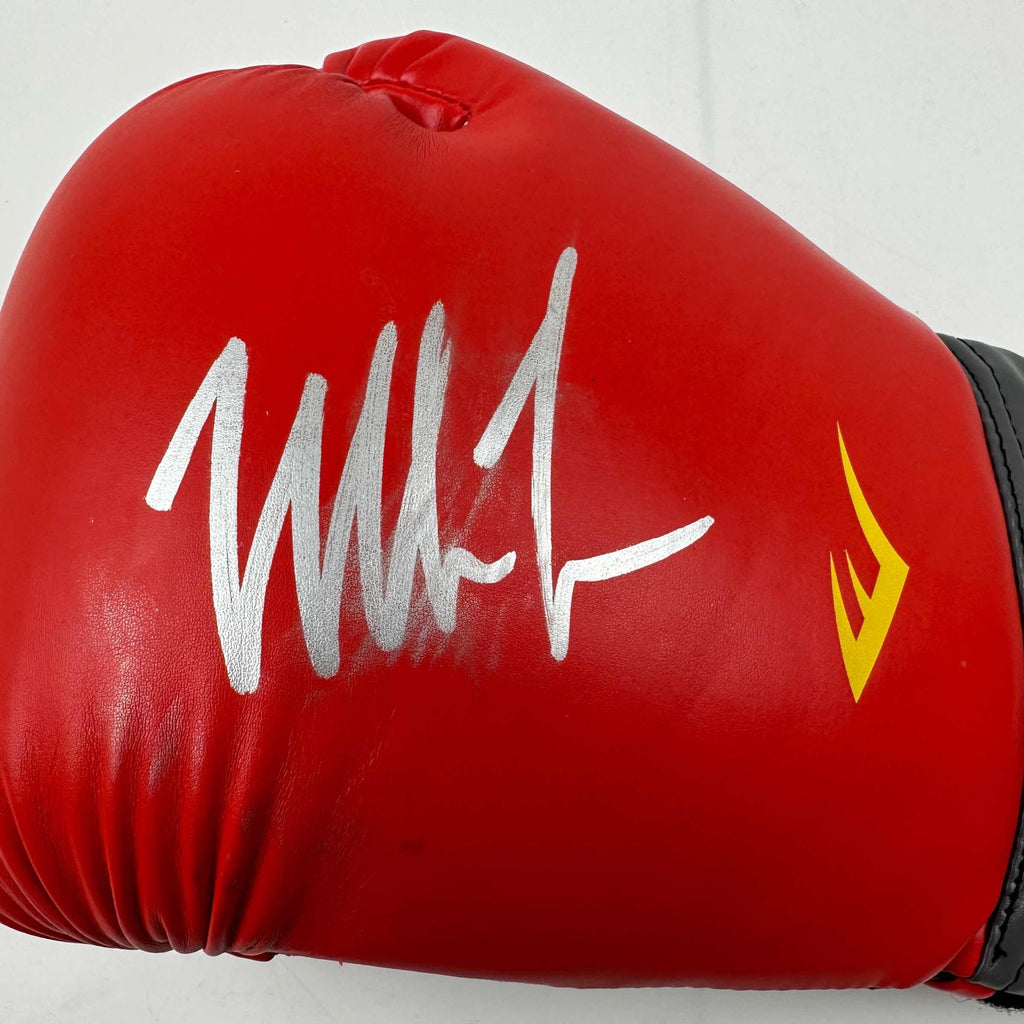 autographed-signed-mike-tyson-imperfect-red-everlast-boxing-glove-athlete-hologram-coa