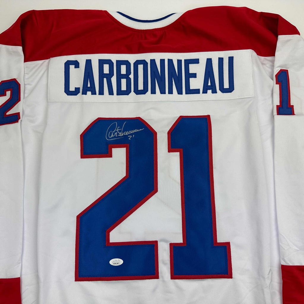 autographed-signed-guy-carbonneau-montreal-white-hockey-jersey-jsa-coa