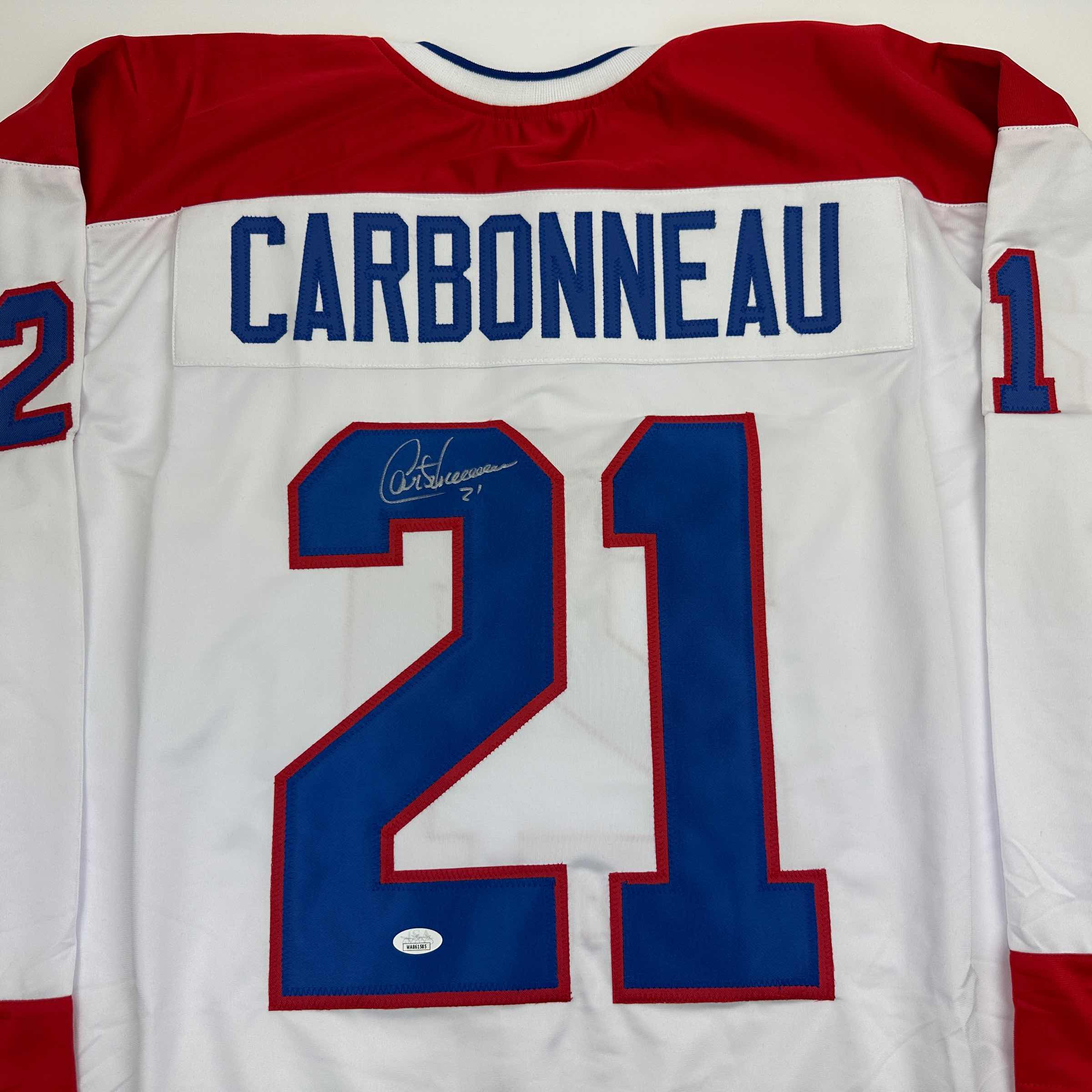 autographed-signed-guy-carbonneau-montreal-white-hockey-jersey-jsa-coa