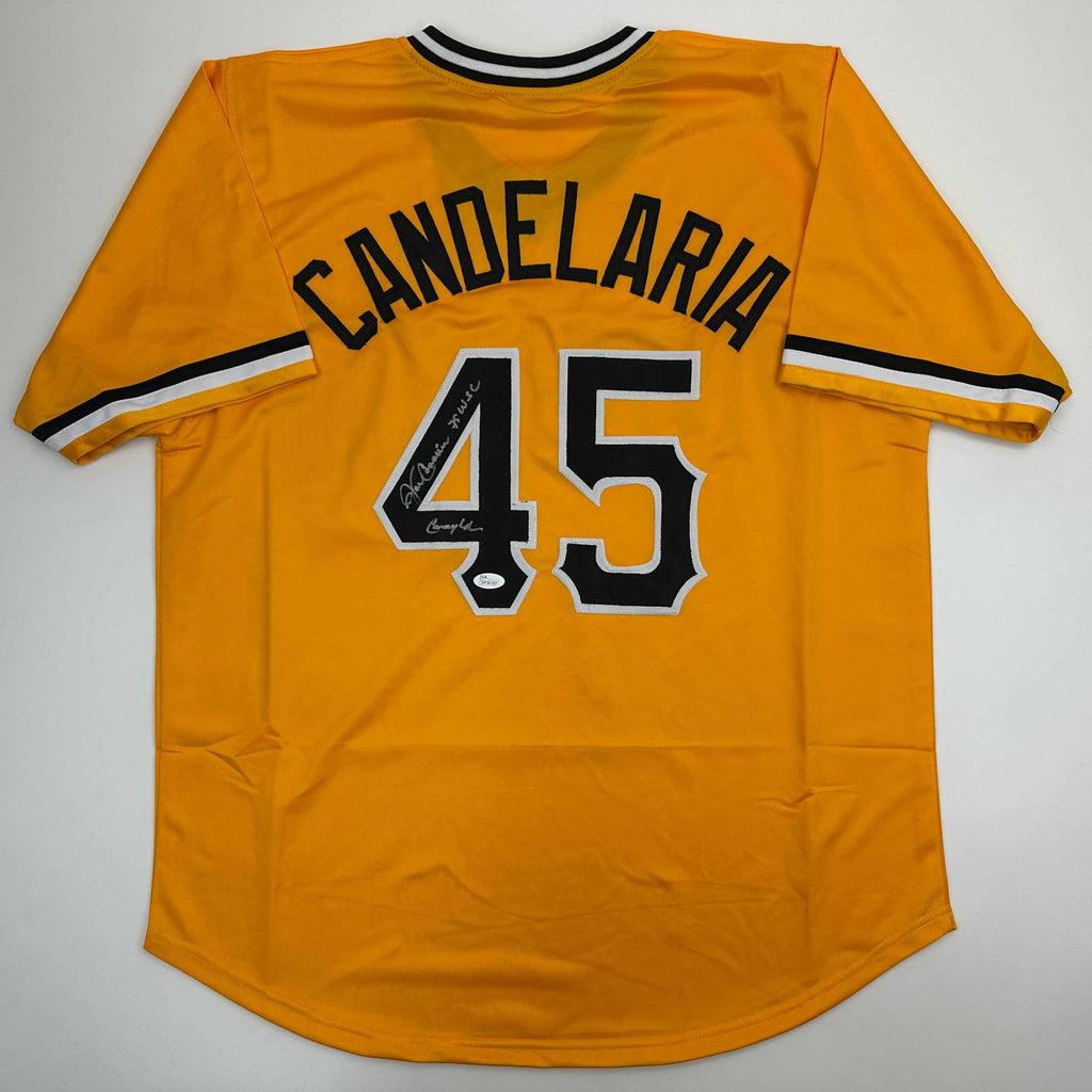 autographed-signed-john-candelaria-pittsburgh-yellow-baseball-jersey-jsa-coa