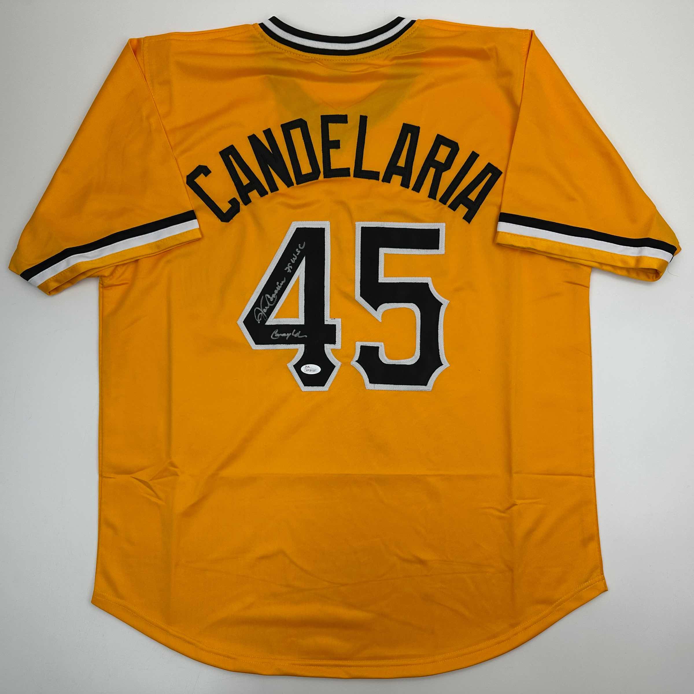 autographed-signed-john-candelaria-pittsburgh-yellow-baseball-jersey-jsa-coa