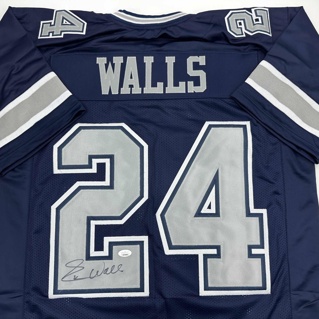 autographed-signed-everson-walls-dallas-blue-football-jersey-jsa-coa