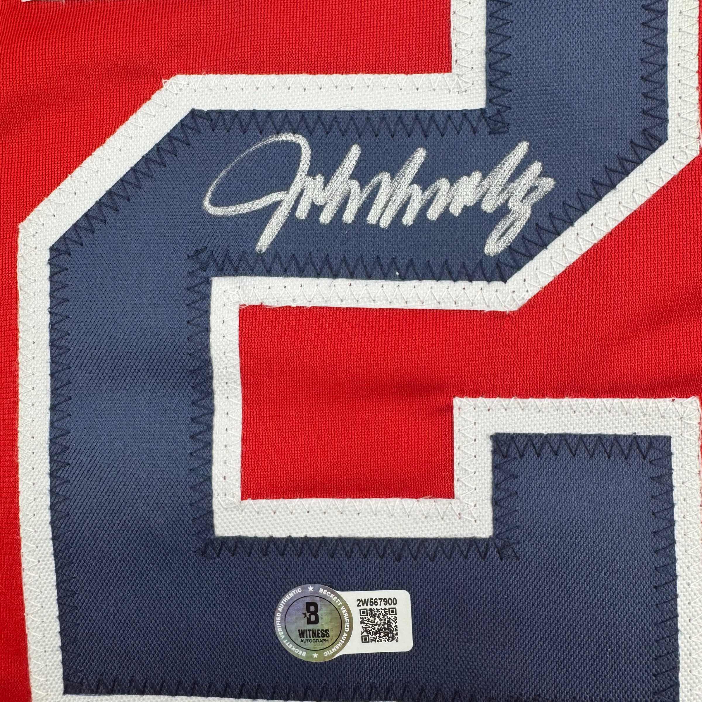 autographed-signed-john-smoltz-atlanta-red-baseball-jersey-beckett-bas-coa