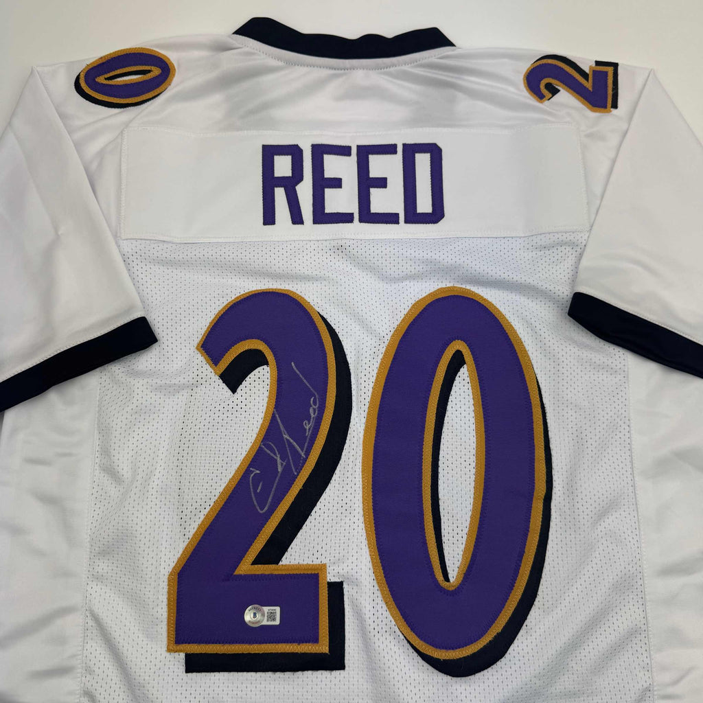 autographed-signed-ed-reed-baltimore-white-football-jersey-beckett-bas-coa
