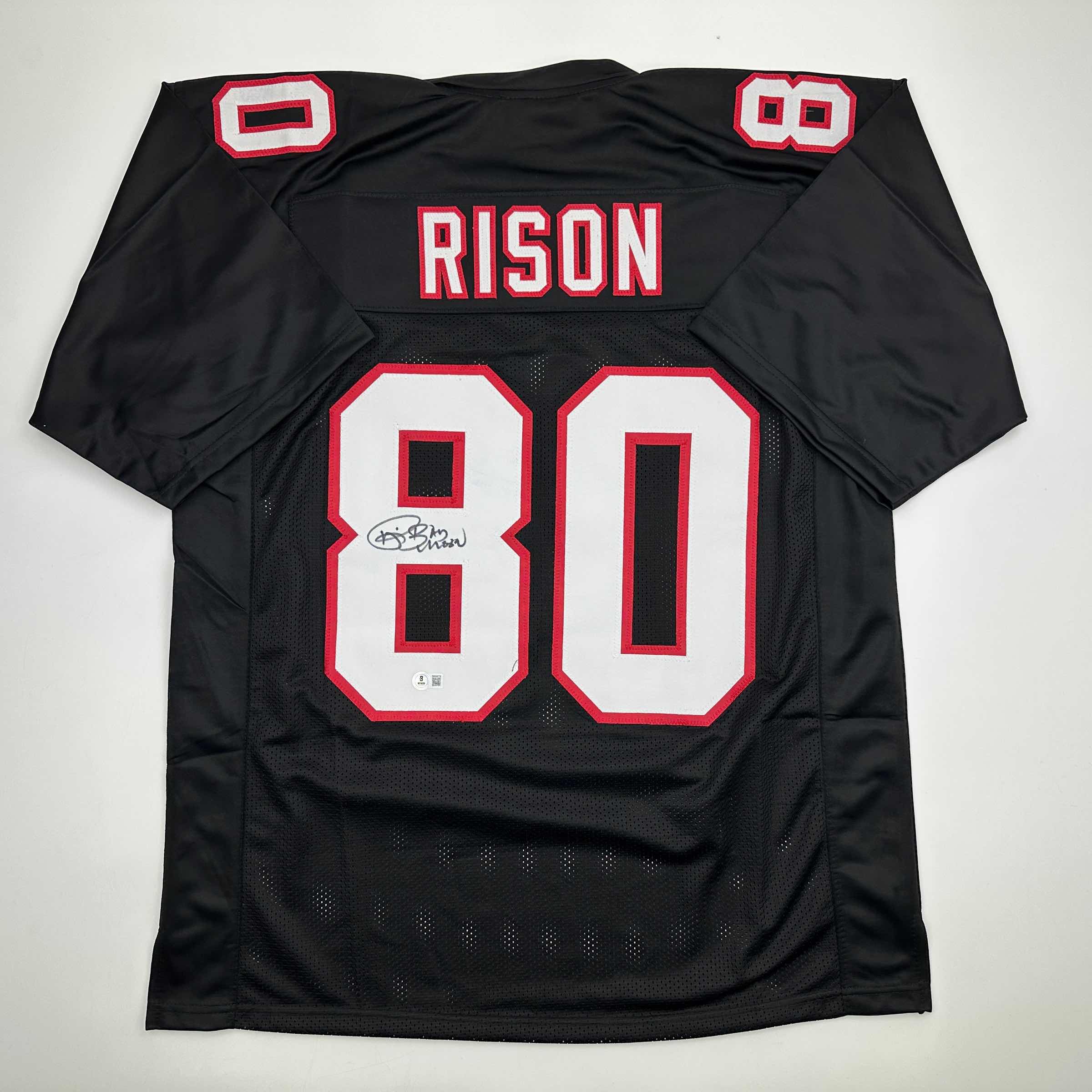 autographed-signed-andre-rison-atlanta-black-football-jersey-beckett-bas-coa