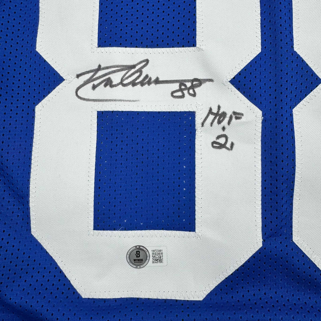 autographed-signed-drew-pearson-hof-21-dallas-blue-football-jersey-beckett-bas-coa