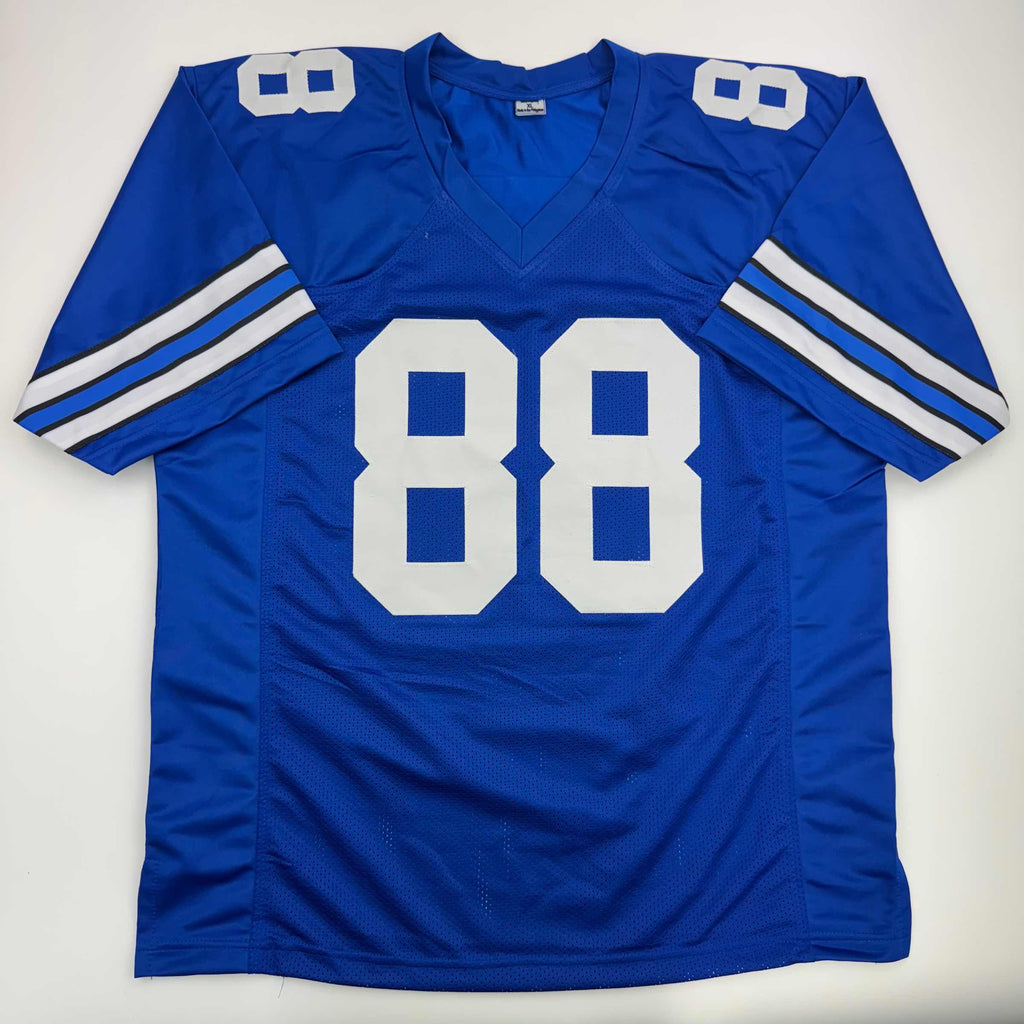 autographed-signed-drew-pearson-hof-21-dallas-blue-football-jersey-beckett-bas-coa