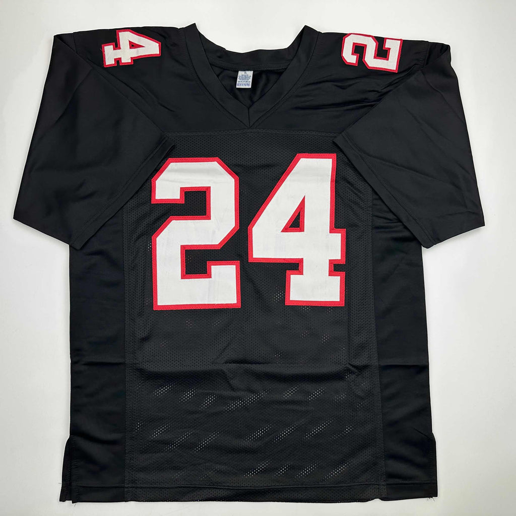 autographed-signed-devonta-freeman-atlanta-retro-black-football-jersey-beckett-bas-coa