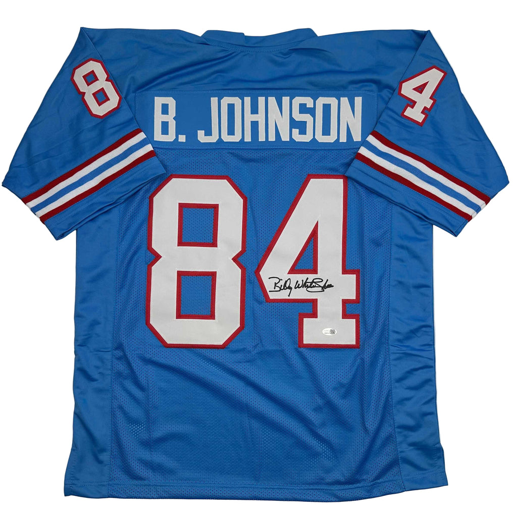 autographed-signed-billy-white-shoes-johnson-tennessee-retro-light-blue-football-jersey-jsa-coa