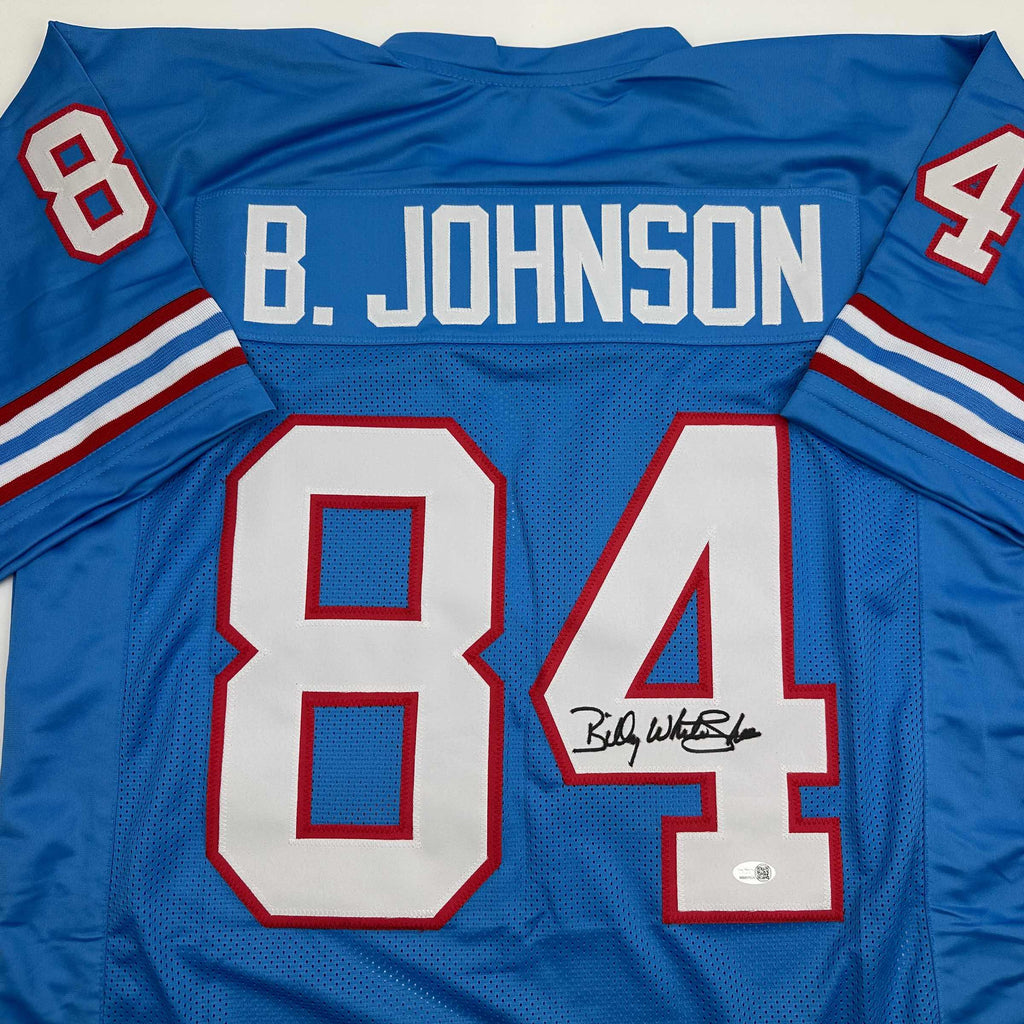 autographed-signed-billy-white-shoes-johnson-tennessee-retro-light-blue-football-jersey-jsa-coa