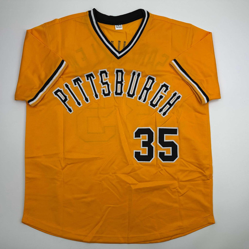 autographed-signed-manny-sanguillen-pittsburgh-yellow-baseball-jersey-jsa-coa