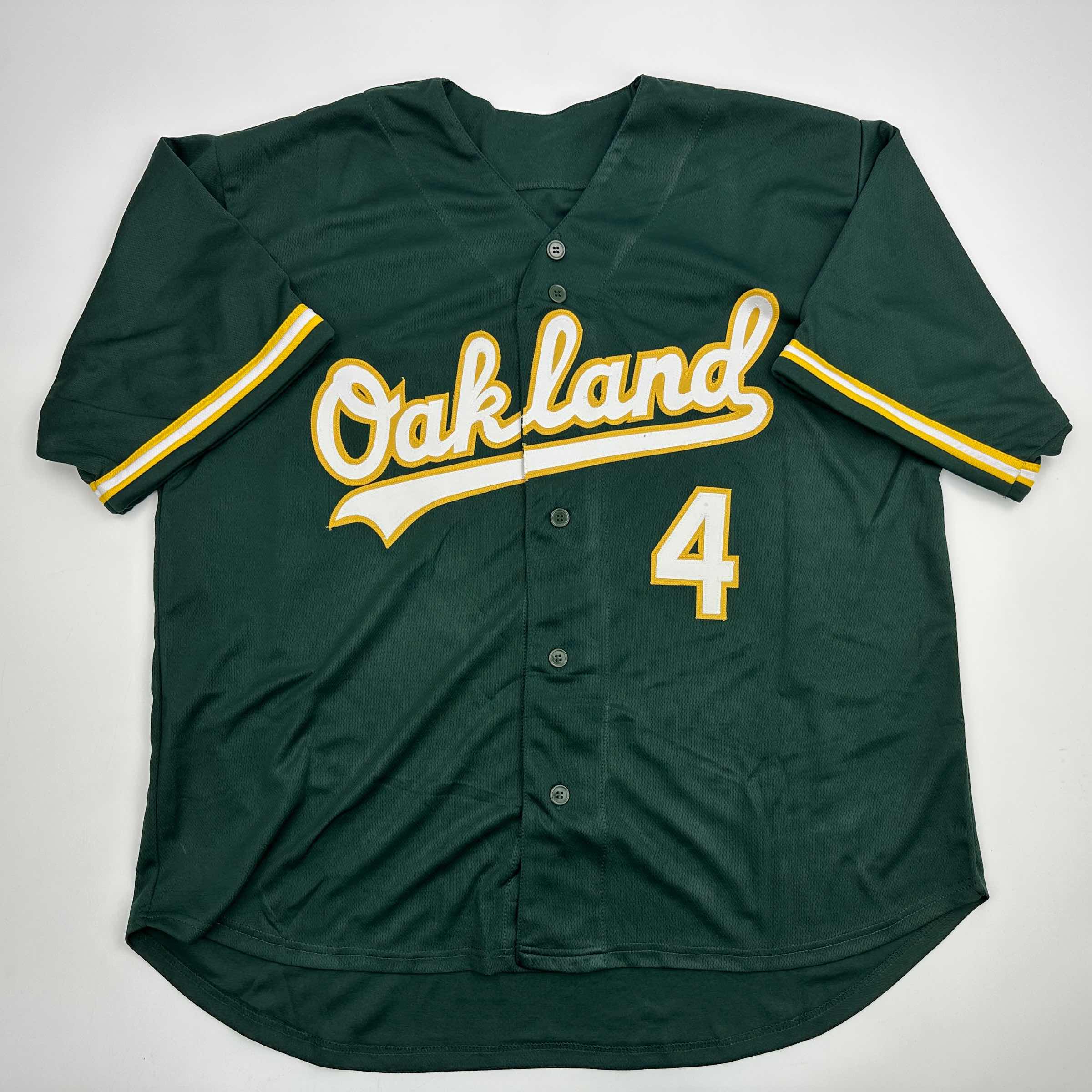 autographed-signed-lawrence-butler-oakland-green-baseball-jersey-beckett-bas-coa