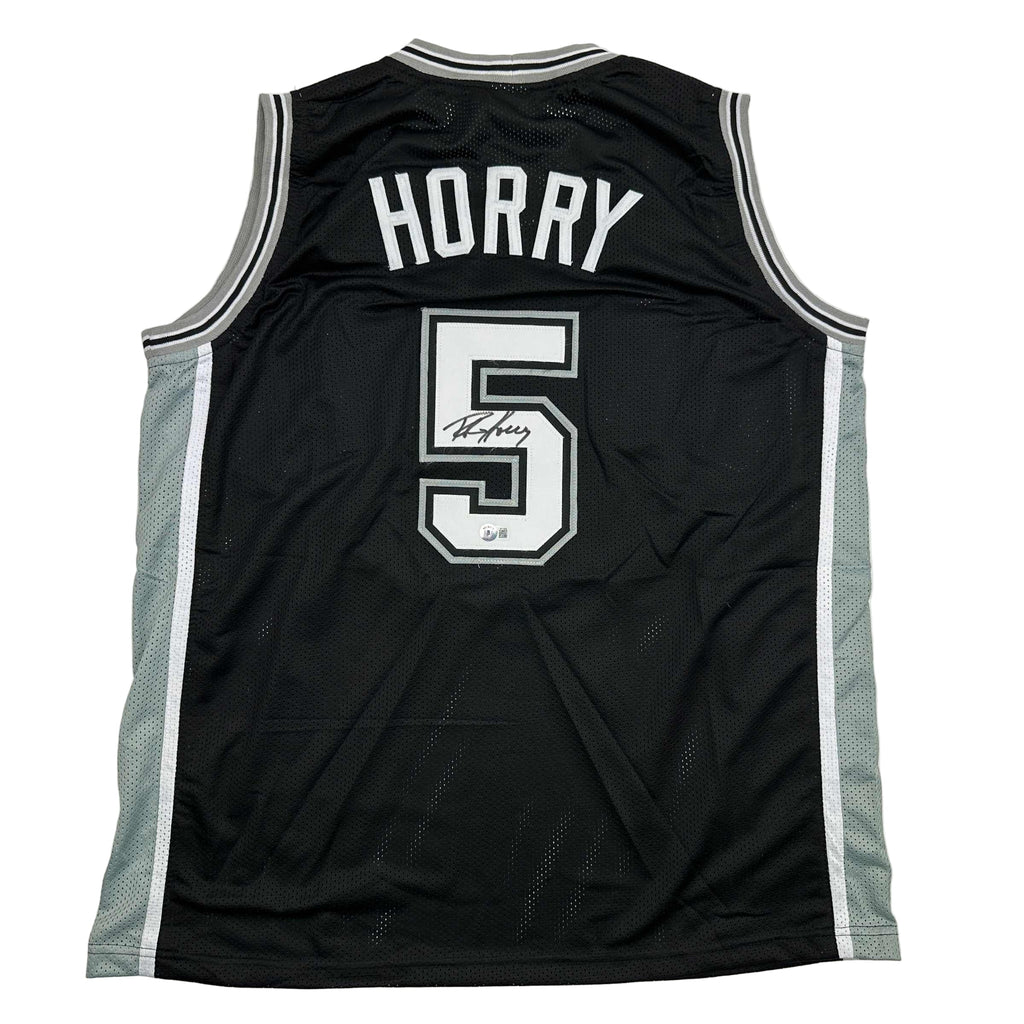 autographed-signed-robert-horry-san-antonio-black-basketball-jersey-beckett-bas-coa