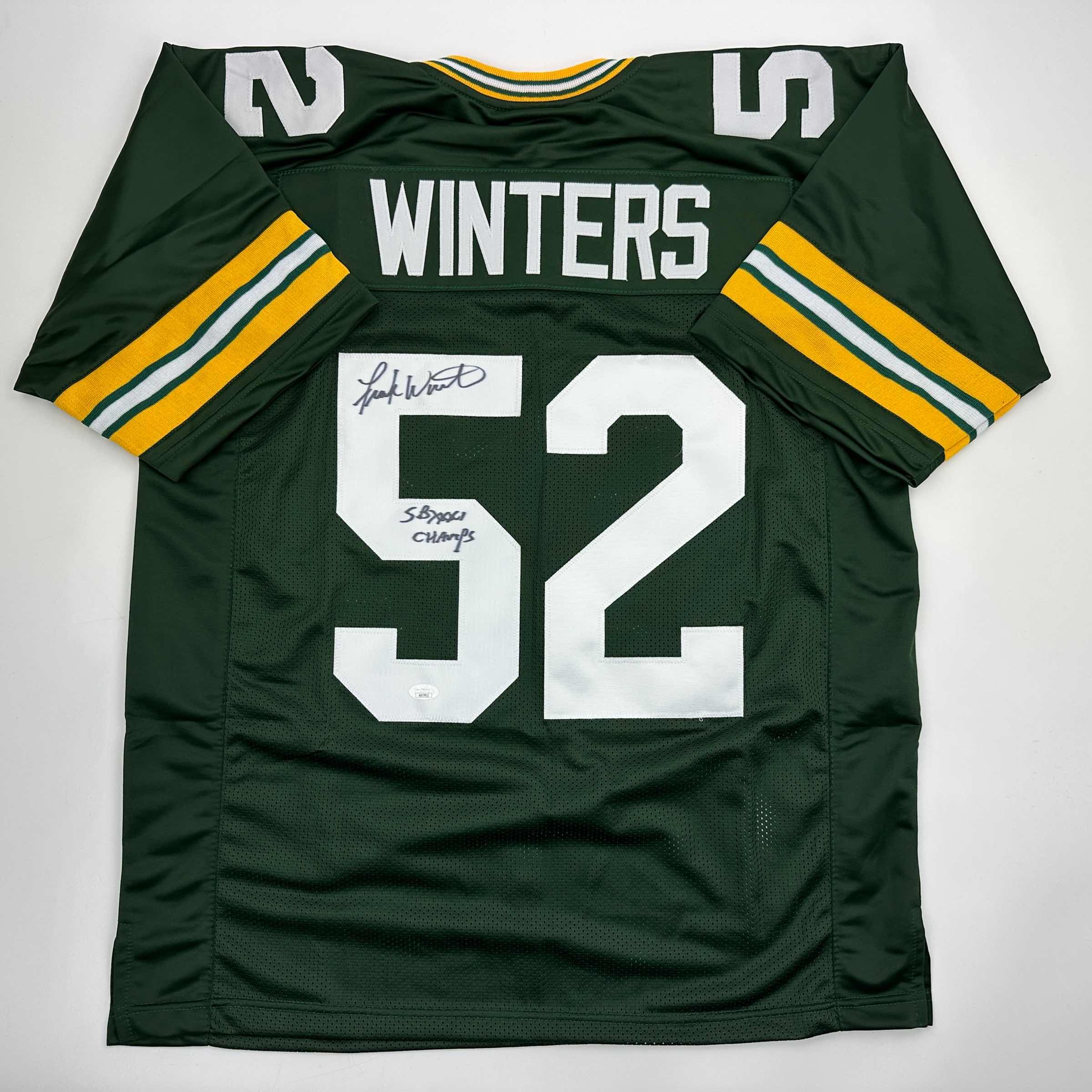 autographed-signed-frank-winters-sb-xxxi-champs-green-bay-green-football-jersey-jsa-coa