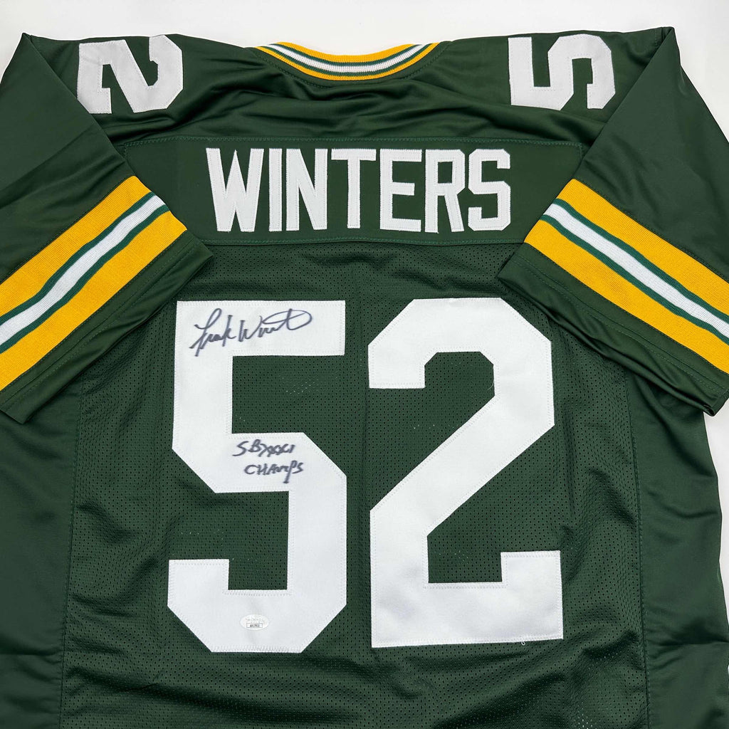 autographed-signed-frank-winters-sb-xxxi-champs-green-bay-green-football-jersey-jsa-coa
