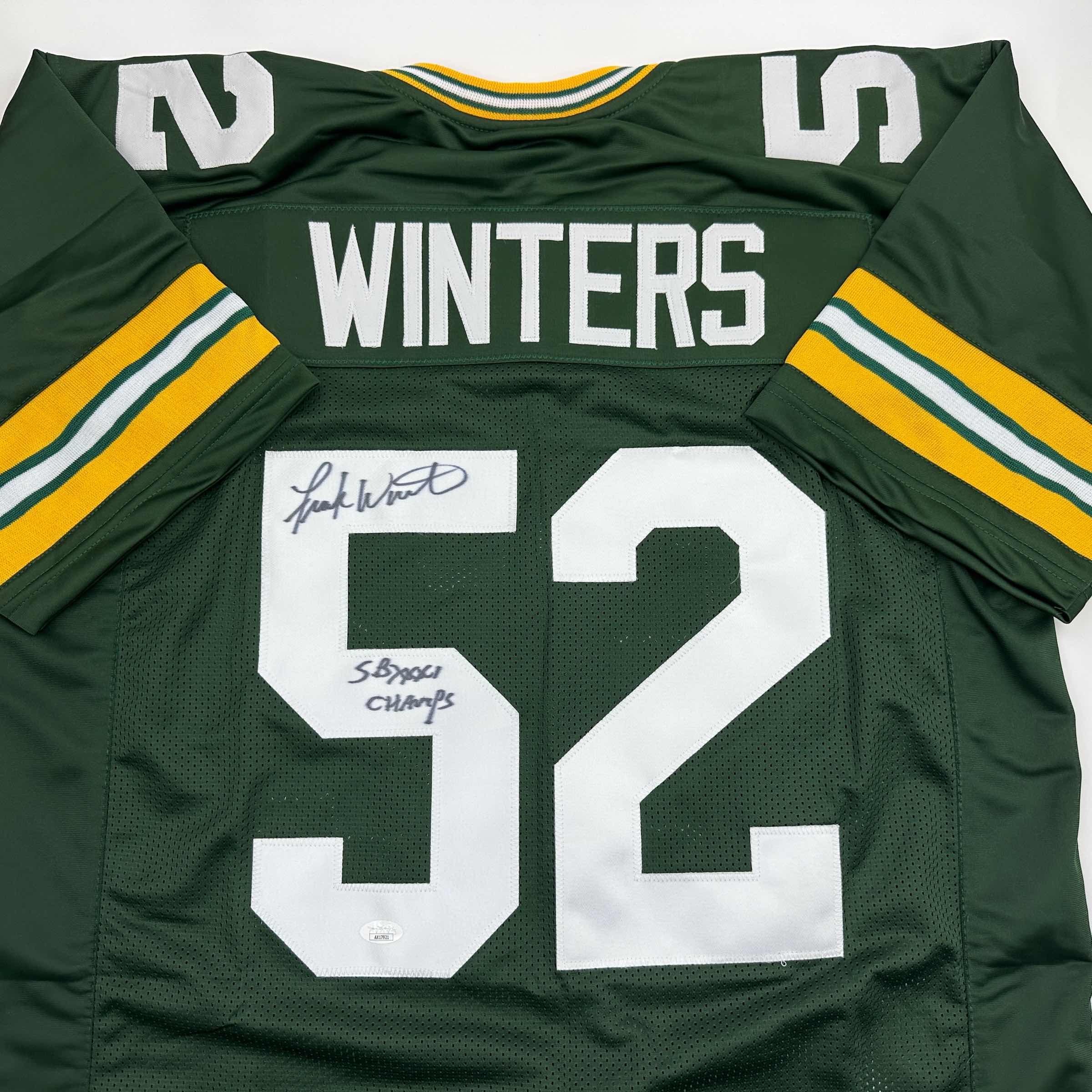 autographed-signed-frank-winters-sb-xxxi-champs-green-bay-green-football-jersey-jsa-coa