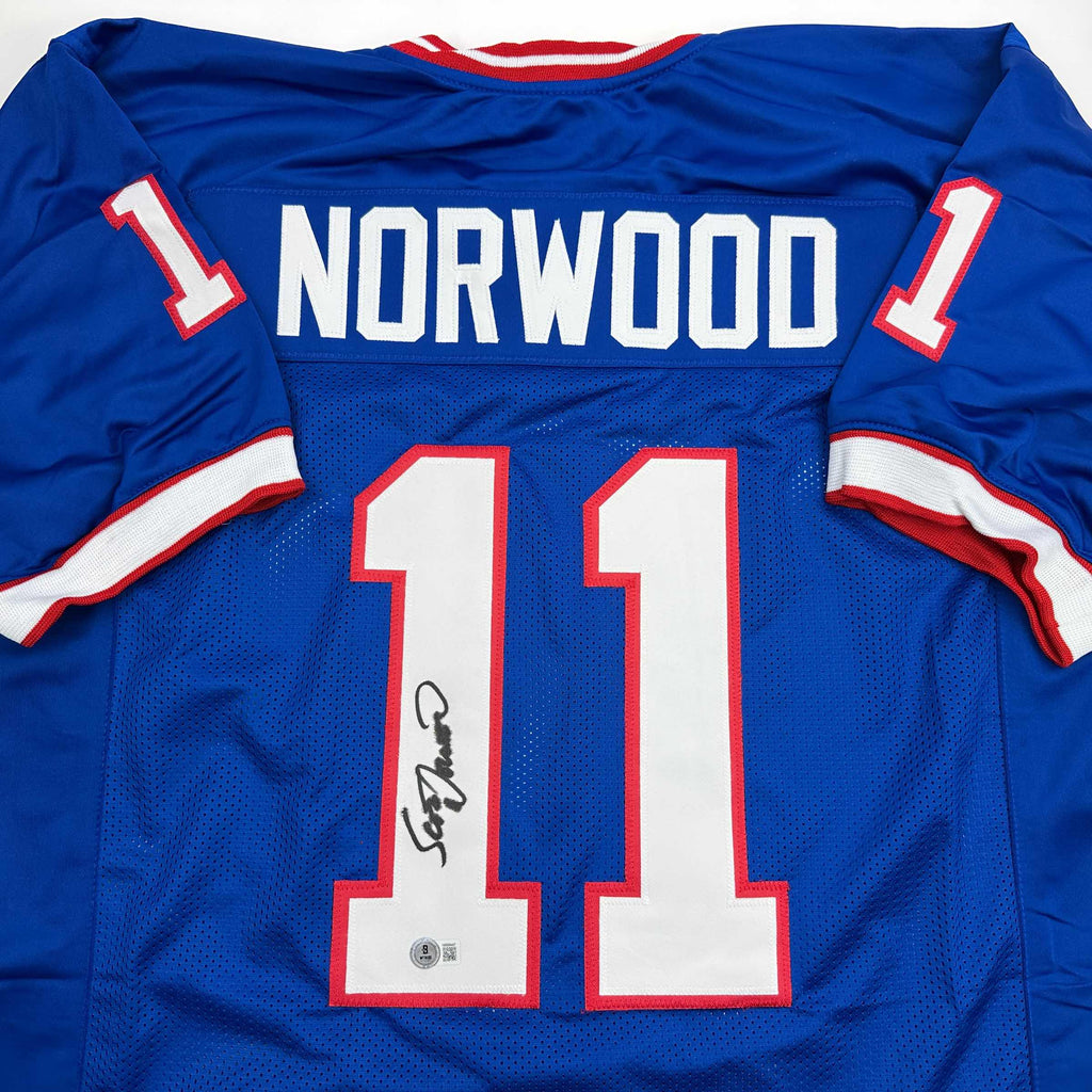 autographed-signed-scott-norwood-buffalo-blue-football-jersey-beckett-bas-coa