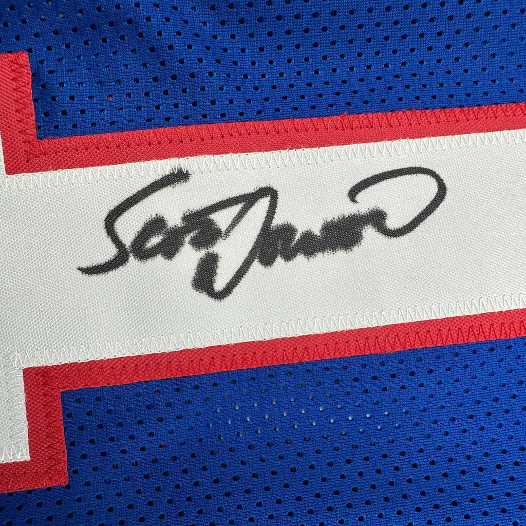 autographed-signed-scott-norwood-buffalo-blue-football-jersey-beckett-bas-coa