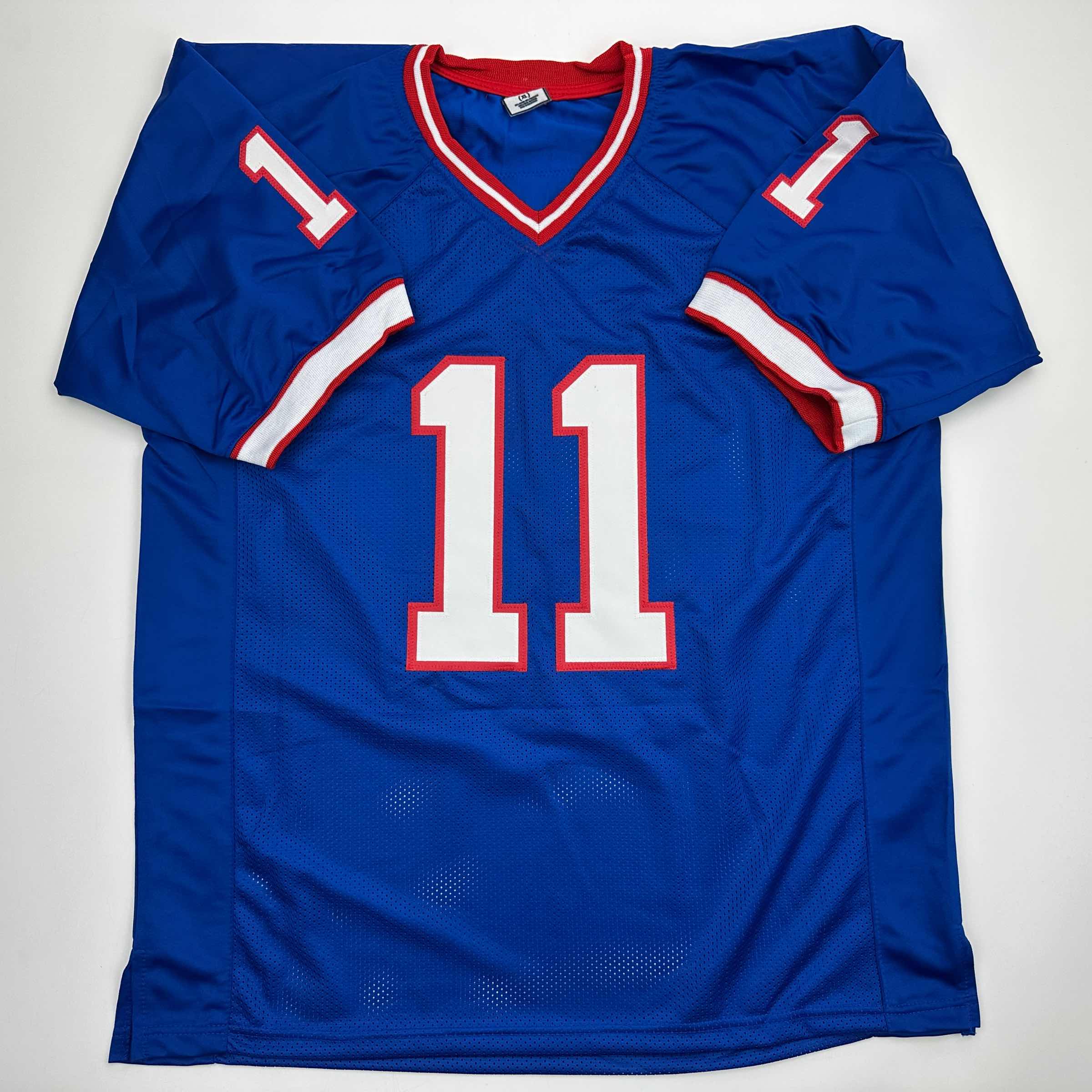 autographed-signed-scott-norwood-buffalo-blue-football-jersey-beckett-bas-coa