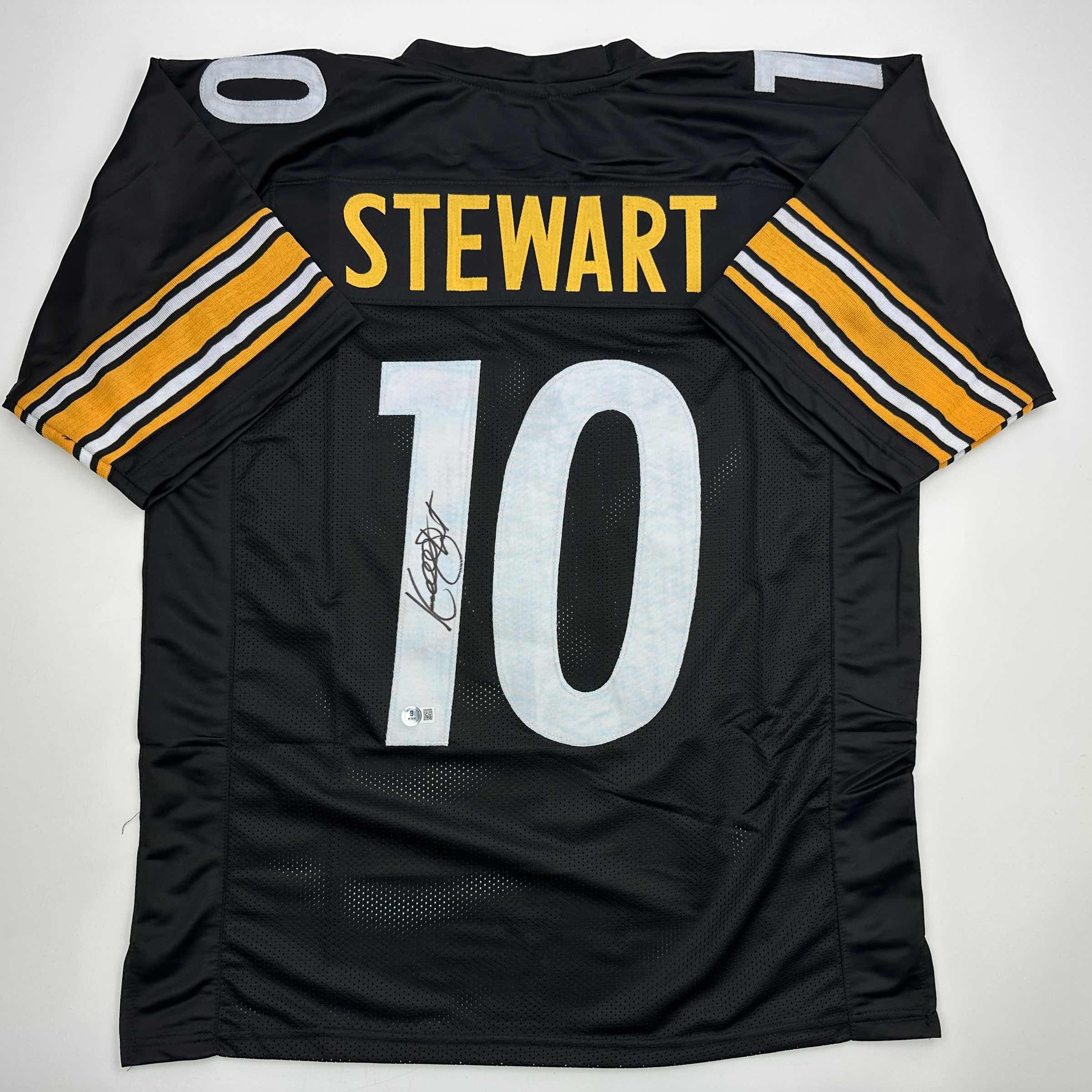 autographed-signed-kordell-stewart-pittsburgh-black-football-jersey-beckett-bas-coa