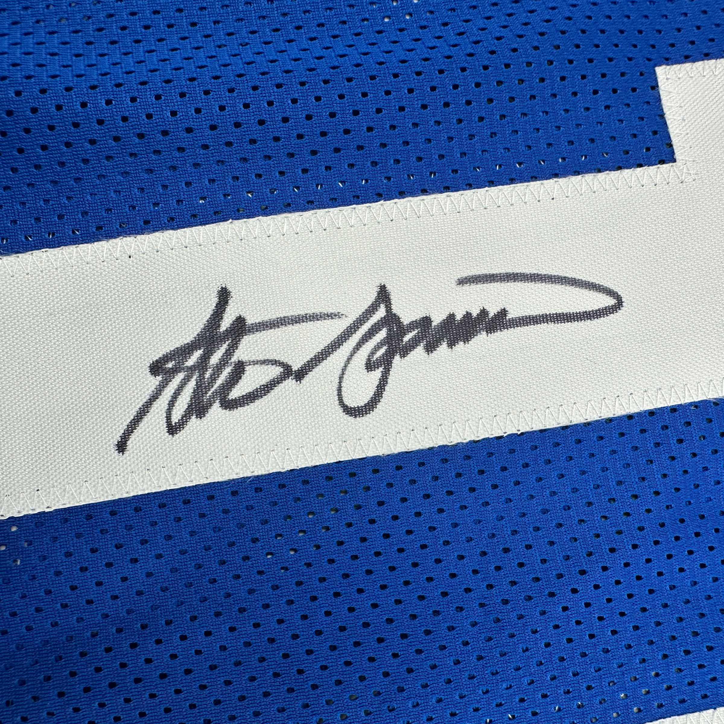 autographed-signed-steve-spurrier-florida-blue-college-football-jersey-jsa-coa