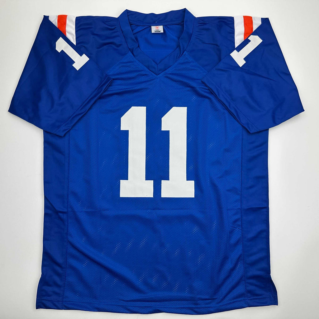 autographed-signed-steve-spurrier-florida-blue-college-football-jersey-jsa-coa