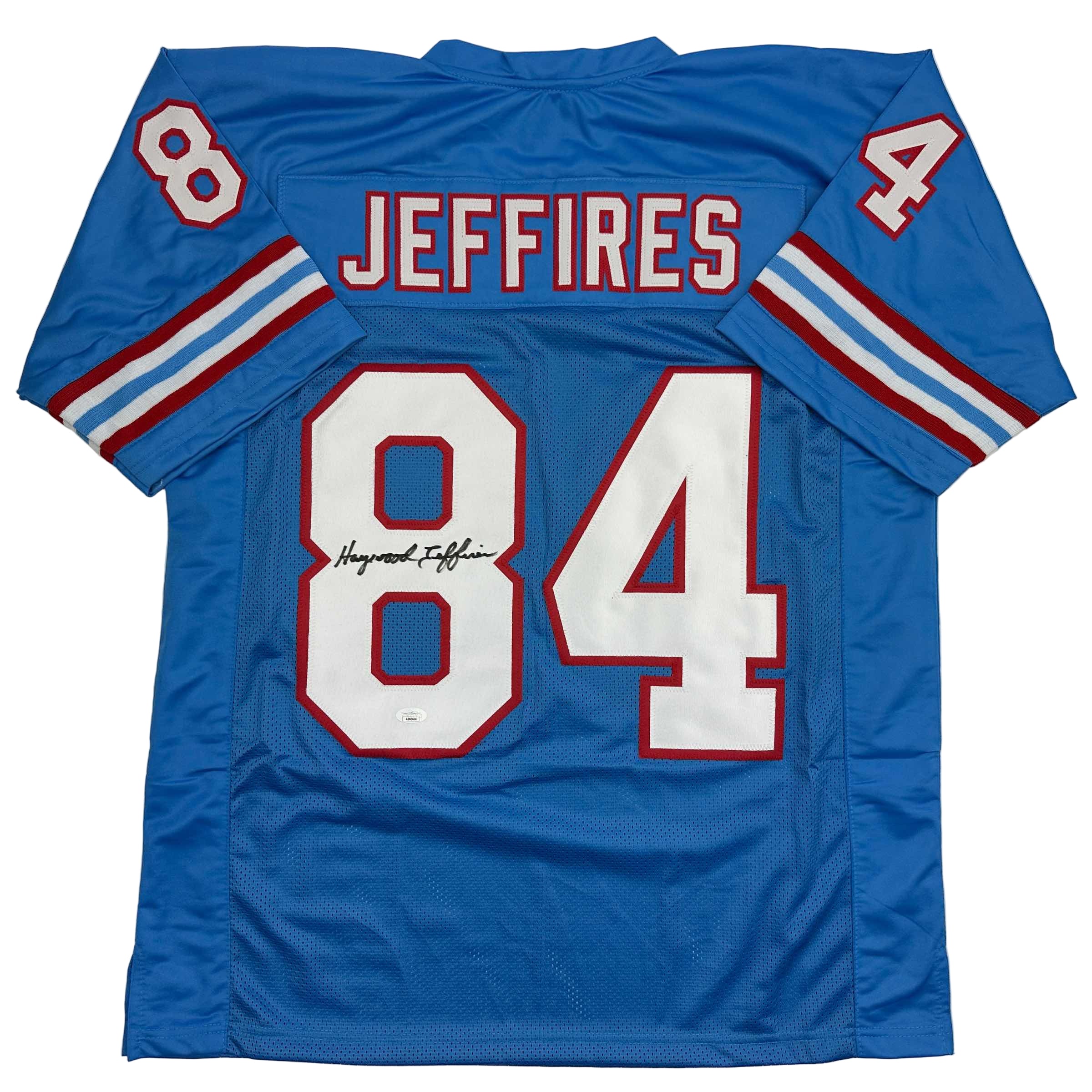 autographed-signed-haywood-jeffires-tennessee-retro-light-blue-football-jersey-jsa-coa