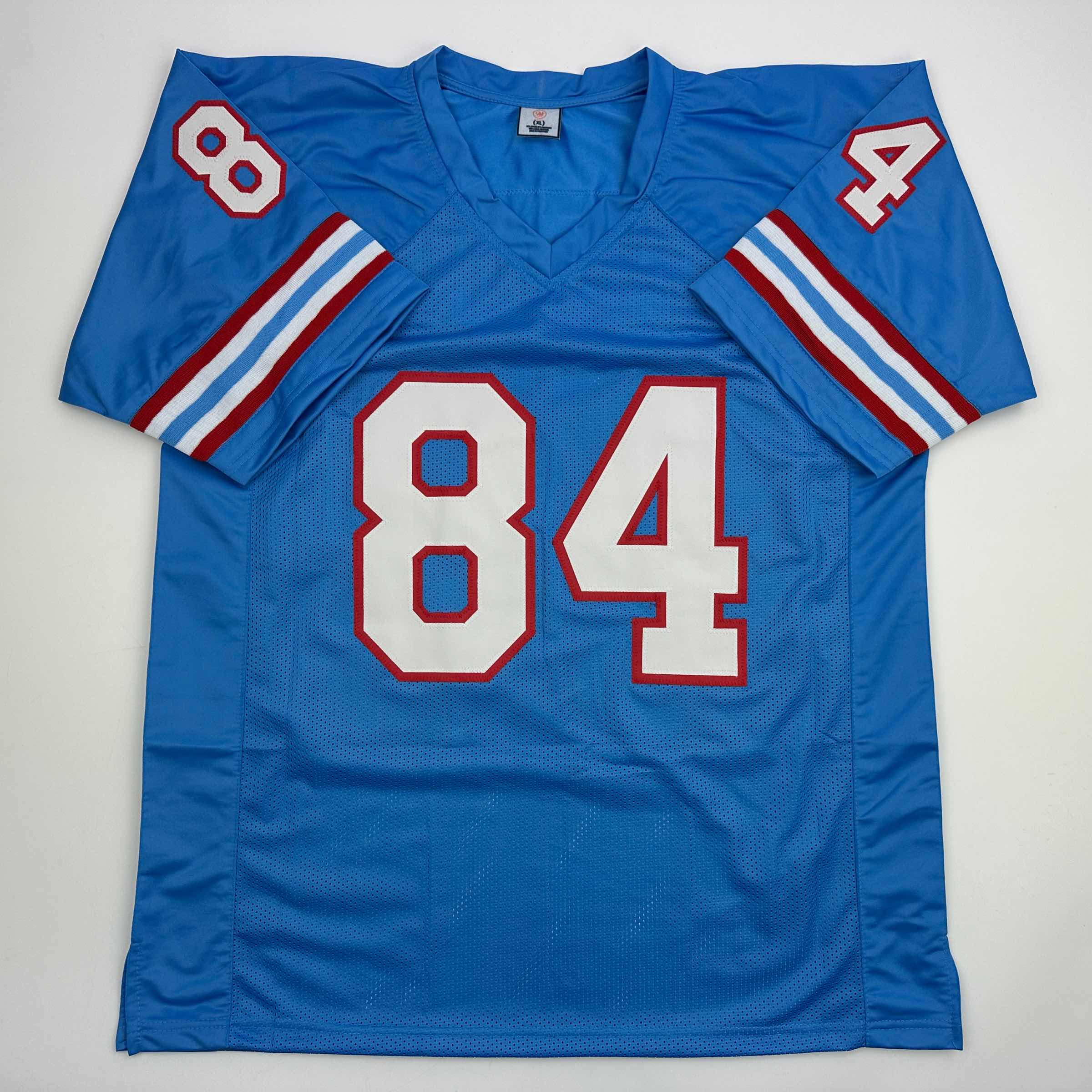 autographed-signed-haywood-jeffires-tennessee-retro-light-blue-football-jersey-jsa-coa