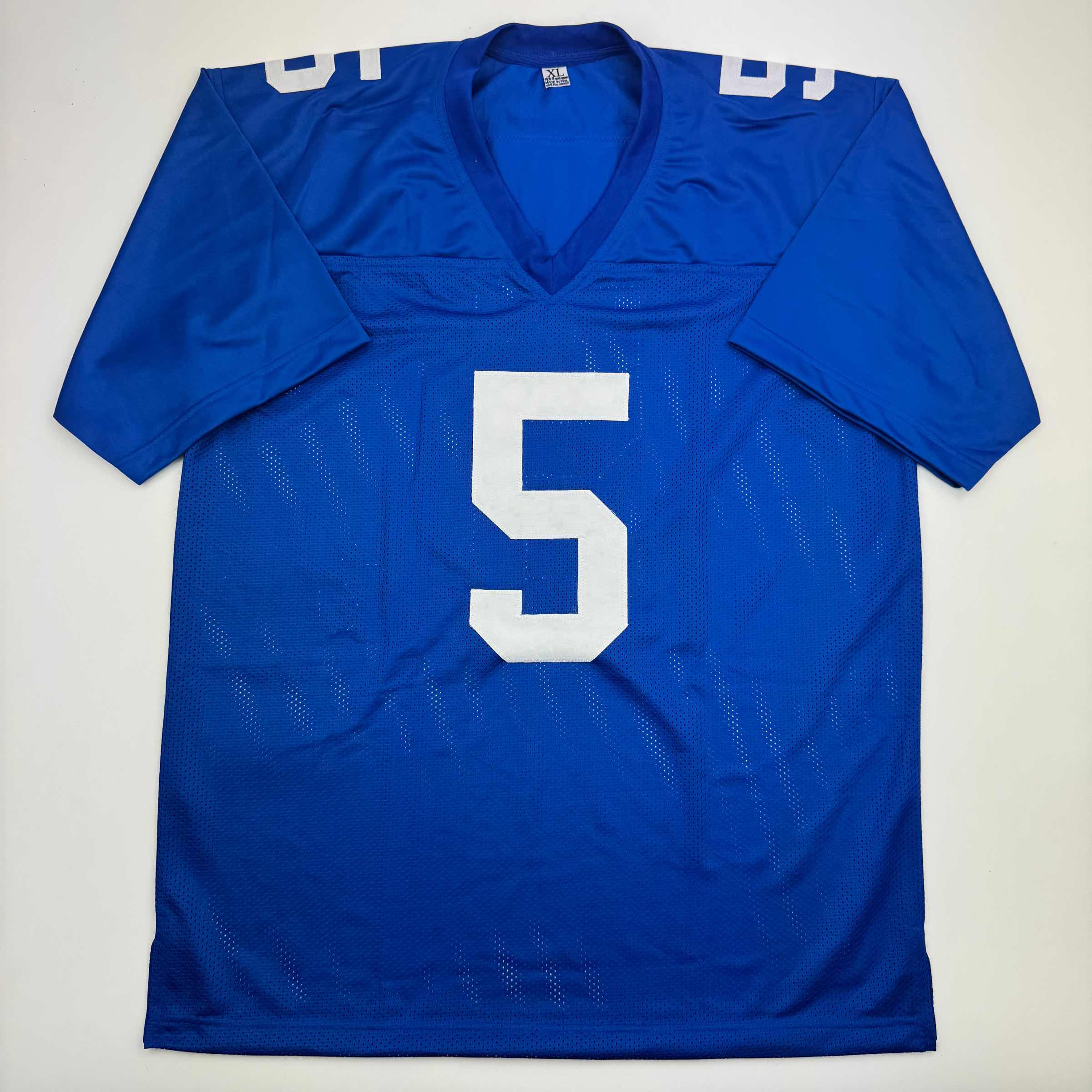 autographed-signed-kayvon-thibodeaux-new-york-blue-football-jersey-jsa-coa