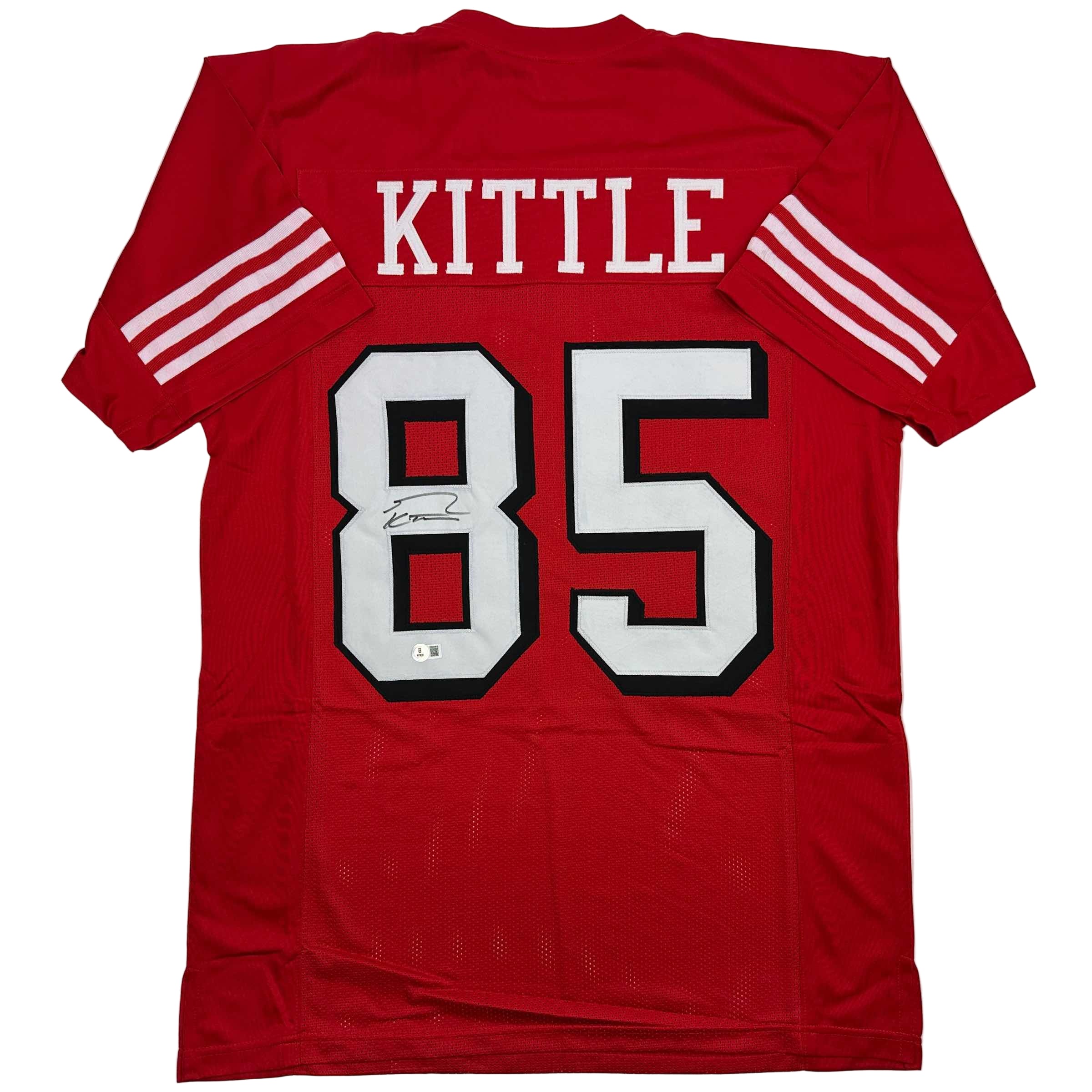 autographed-signed-george-kittle-san-francisco-red-alternate-football-jersey-beckett-bas-coa
