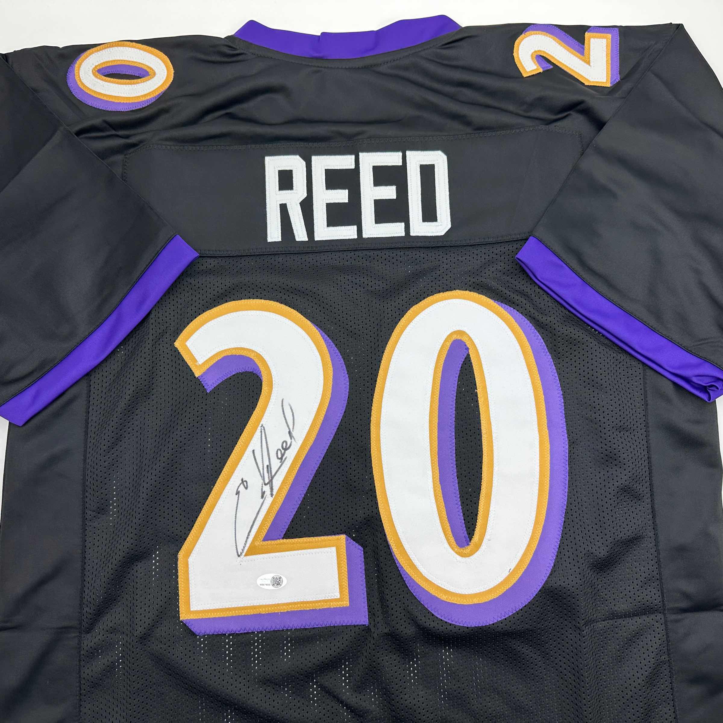 autographed-signed-ed-reed-baltimore-black-football-jersey-beckett-bas-coa