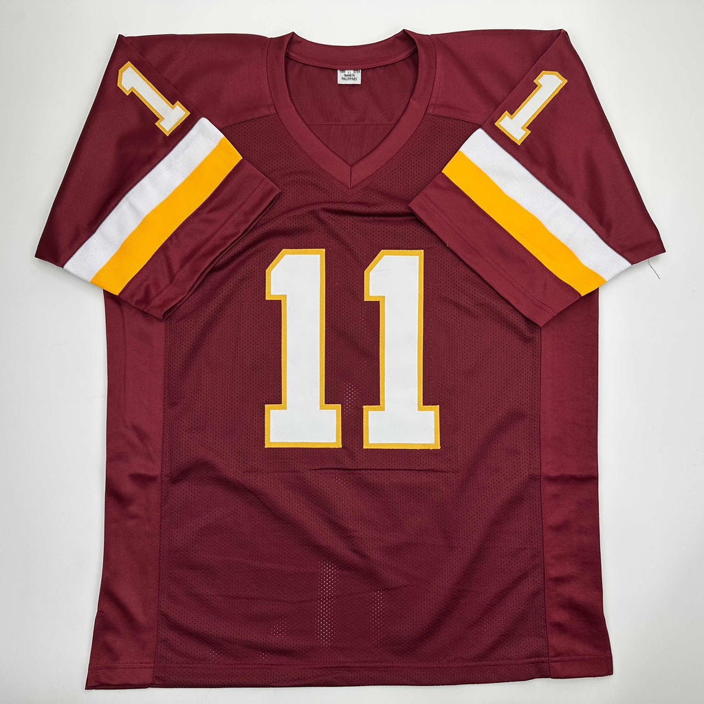 autographed-signed-mark-rypien-sb-xxvi-mvp-washington-burgundy-football-jersey-beckett-bas-coa
