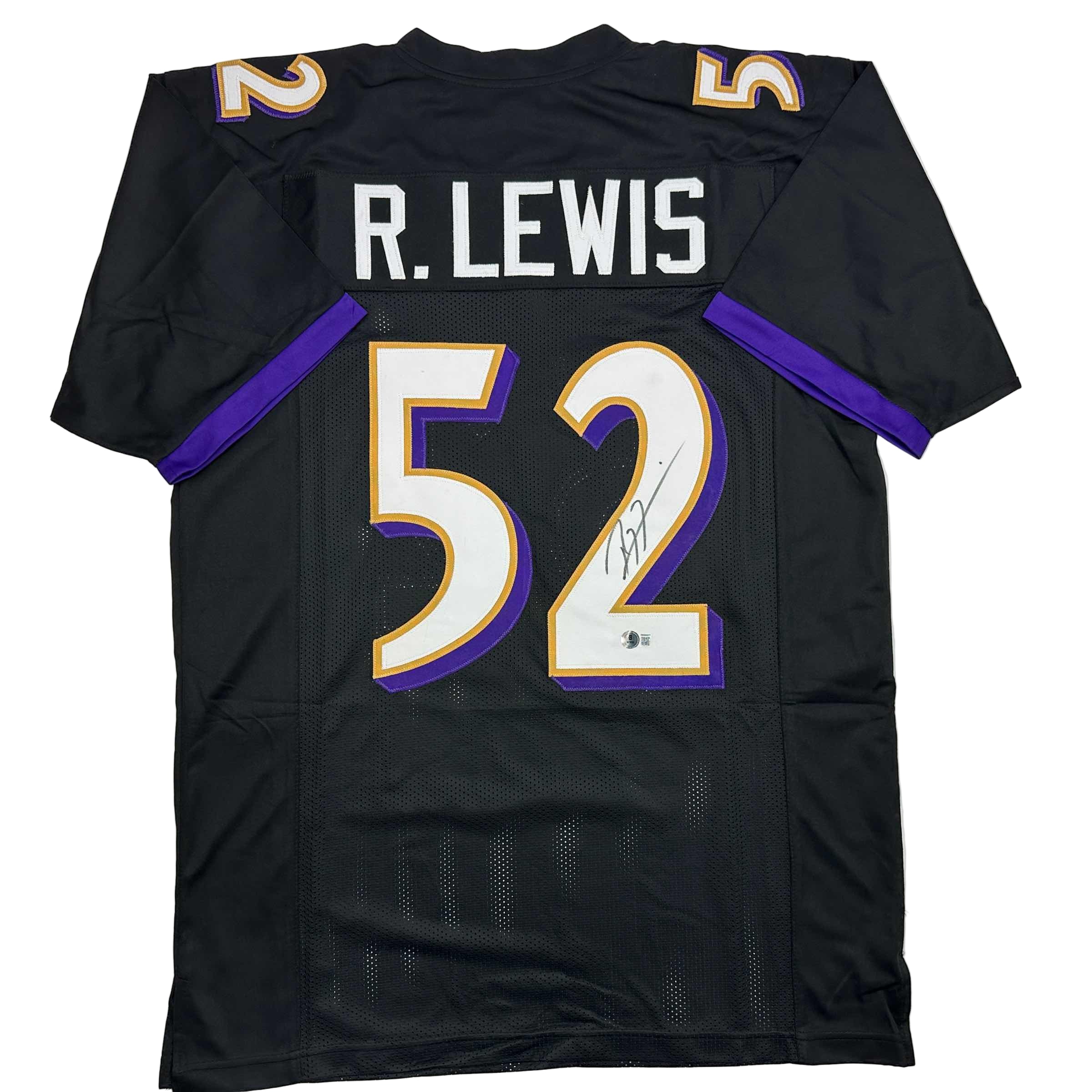 autographed-signed-ray-lewis-baltimore-black-football-jersey-beckett-bas-coa