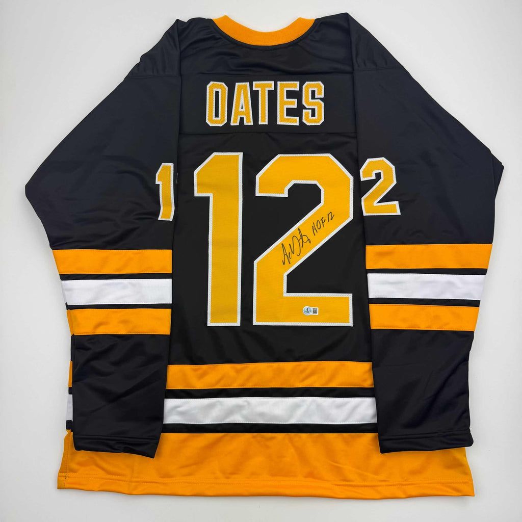 autographed-signed-adam-oates-hof-12-boston-black-hockey-jersey-beckett-bas-coa