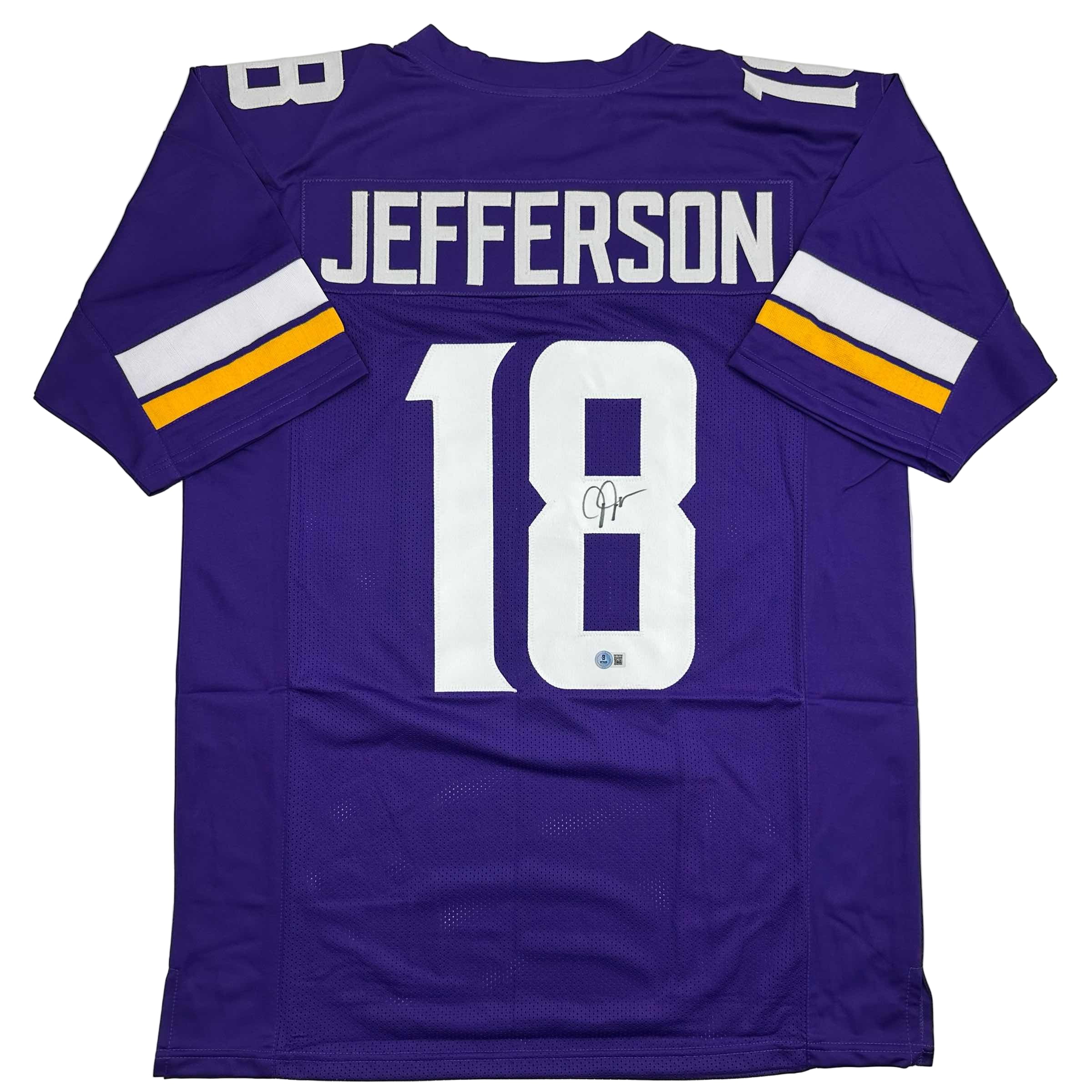autographed-signed-justin-jefferson-minnesota-purple-football-jersey-beckett-bas-coa