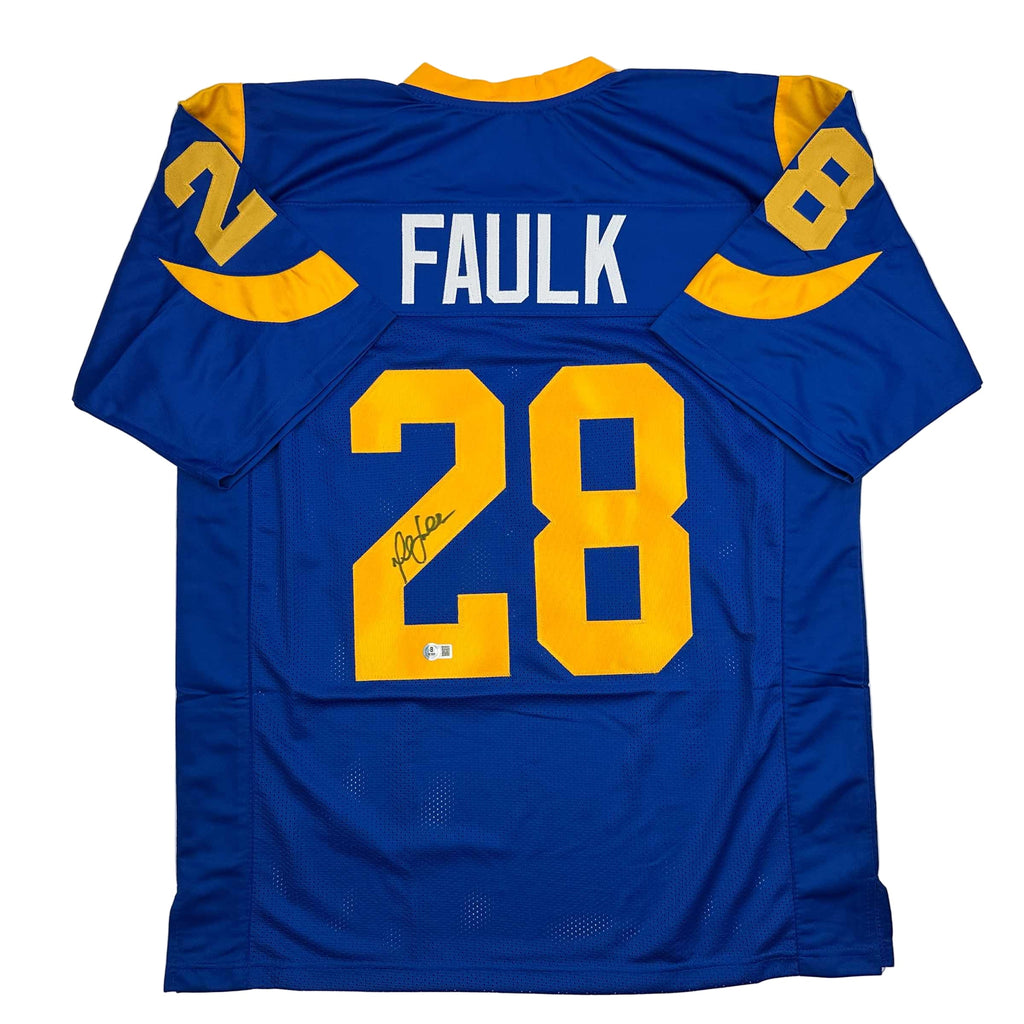 autographed-signed-marshall-faulk-st-louis-blue-football-jersey-beckett-bas-coa