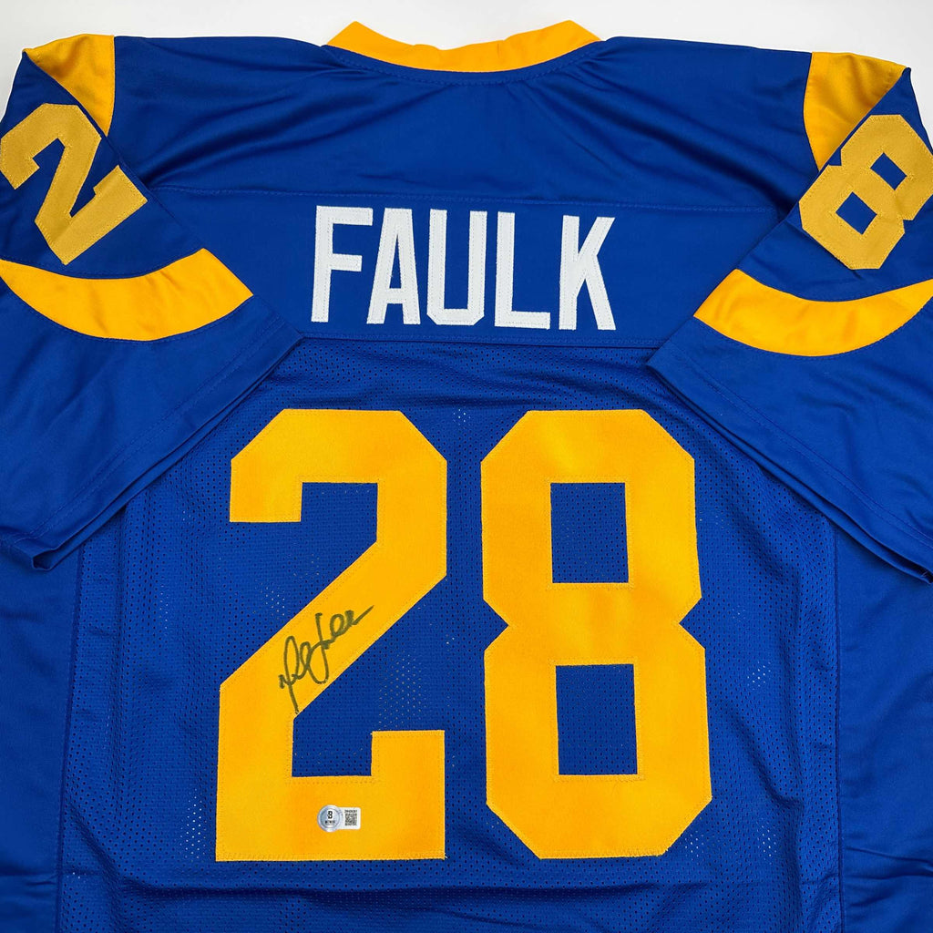 autographed-signed-marshall-faulk-st-louis-blue-football-jersey-beckett-bas-coa