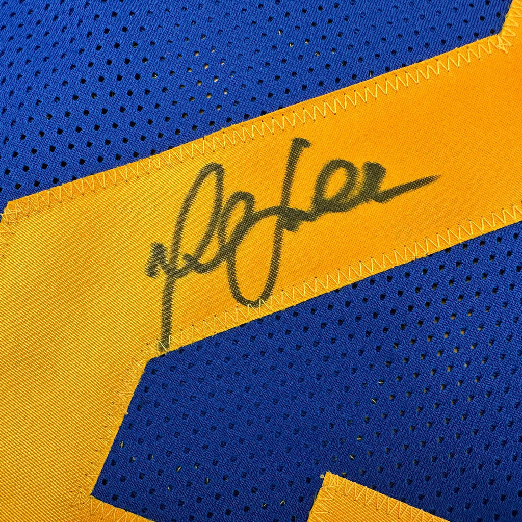 autographed-signed-marshall-faulk-st-louis-blue-football-jersey-beckett-bas-coa
