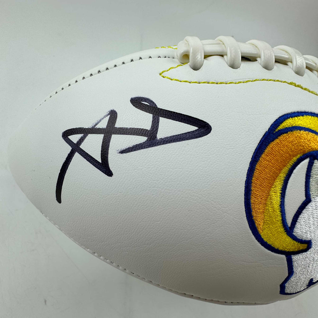autographed-signed-aaron-donald-los-angeles-rams-full-size-f-s-white-panel-logo-football-beckett-coa