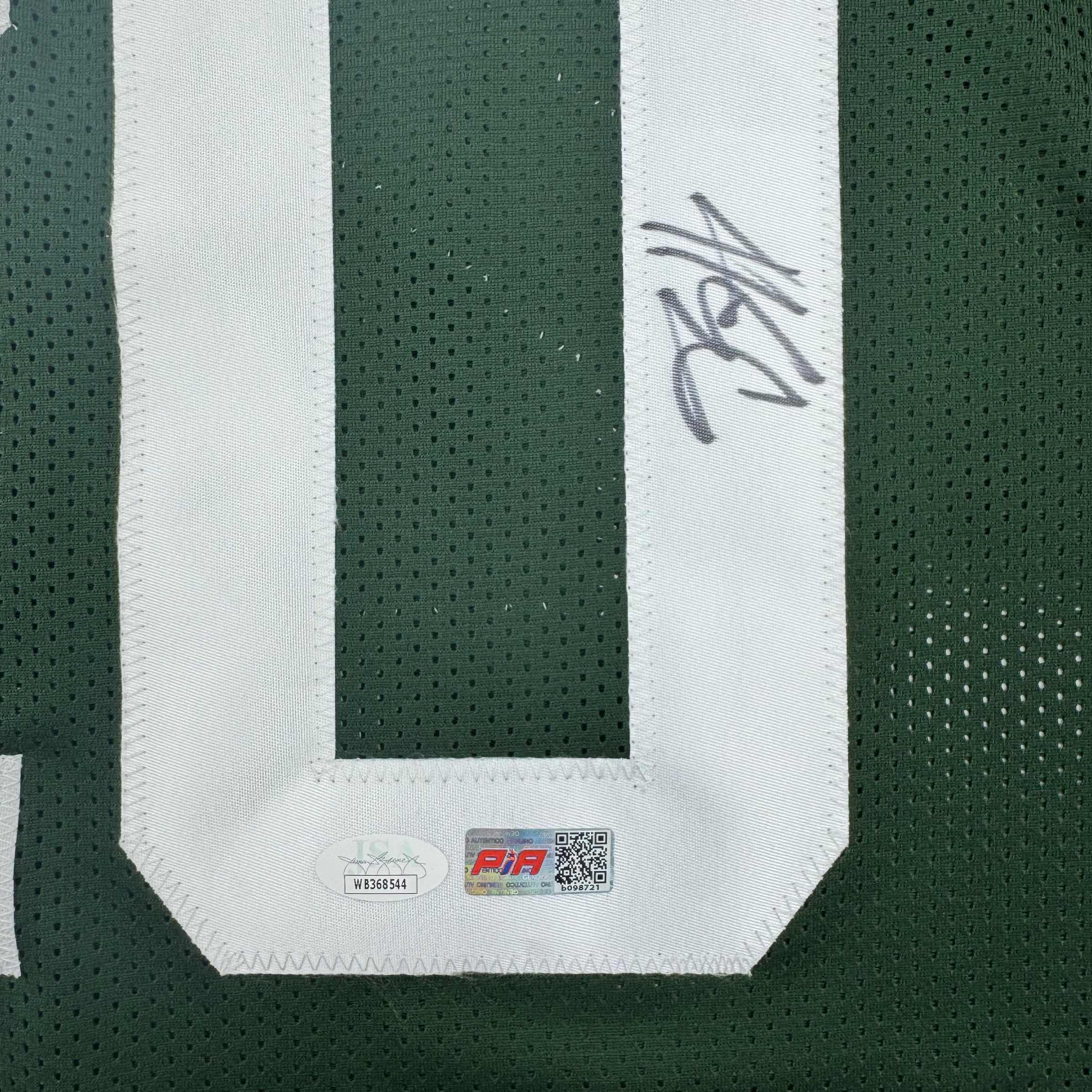 autographed-signed-breece-hall-new-york-green-football-jersey-jsa-coa
