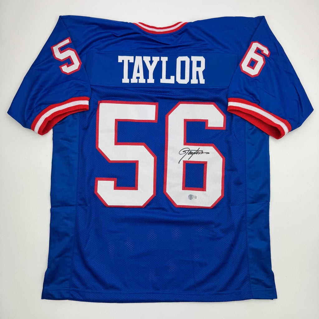 autographed-signed-lawrence-taylor-new-york-blue-football-jersey-beckett-bas-coa