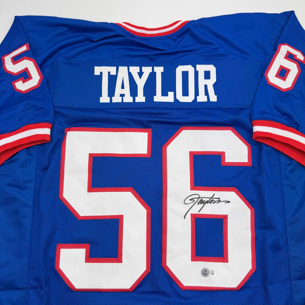 autographed-signed-lawrence-taylor-new-york-blue-football-jersey-beckett-bas-coa