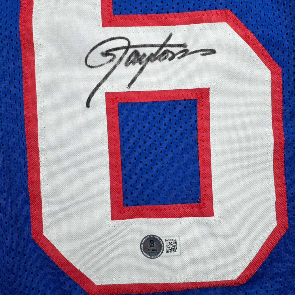 autographed-signed-lawrence-taylor-new-york-blue-football-jersey-beckett-bas-coa