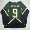 autographed-signed-mike-modano-dallas-dark-green-hockey-jersey-beckett-bas-coa