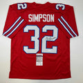 autographed-signed-oj-o-j-simpson-buffalo-red-football-jersey-jsa-coa