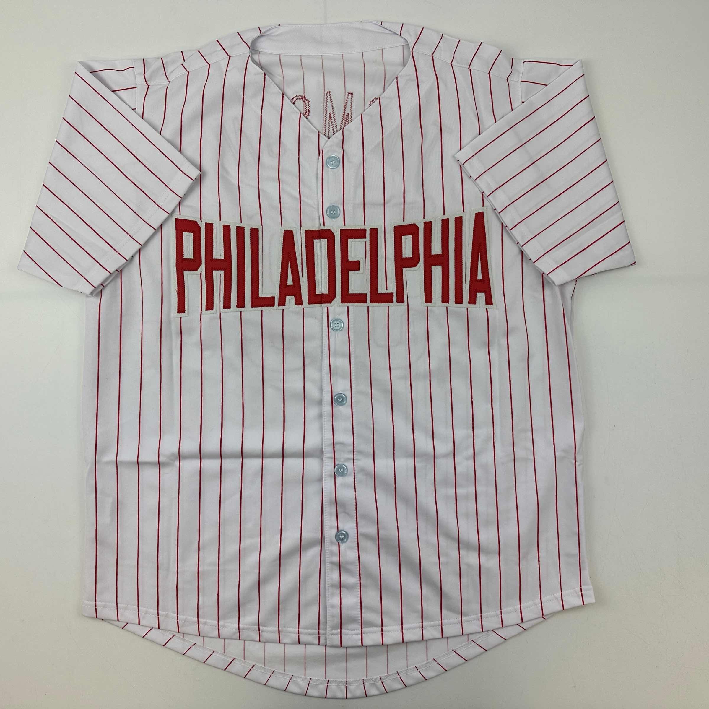 autographed-signed-rob-thomson-philadelphia-pinstripe-baseball-jersey-beckett-bas-coa