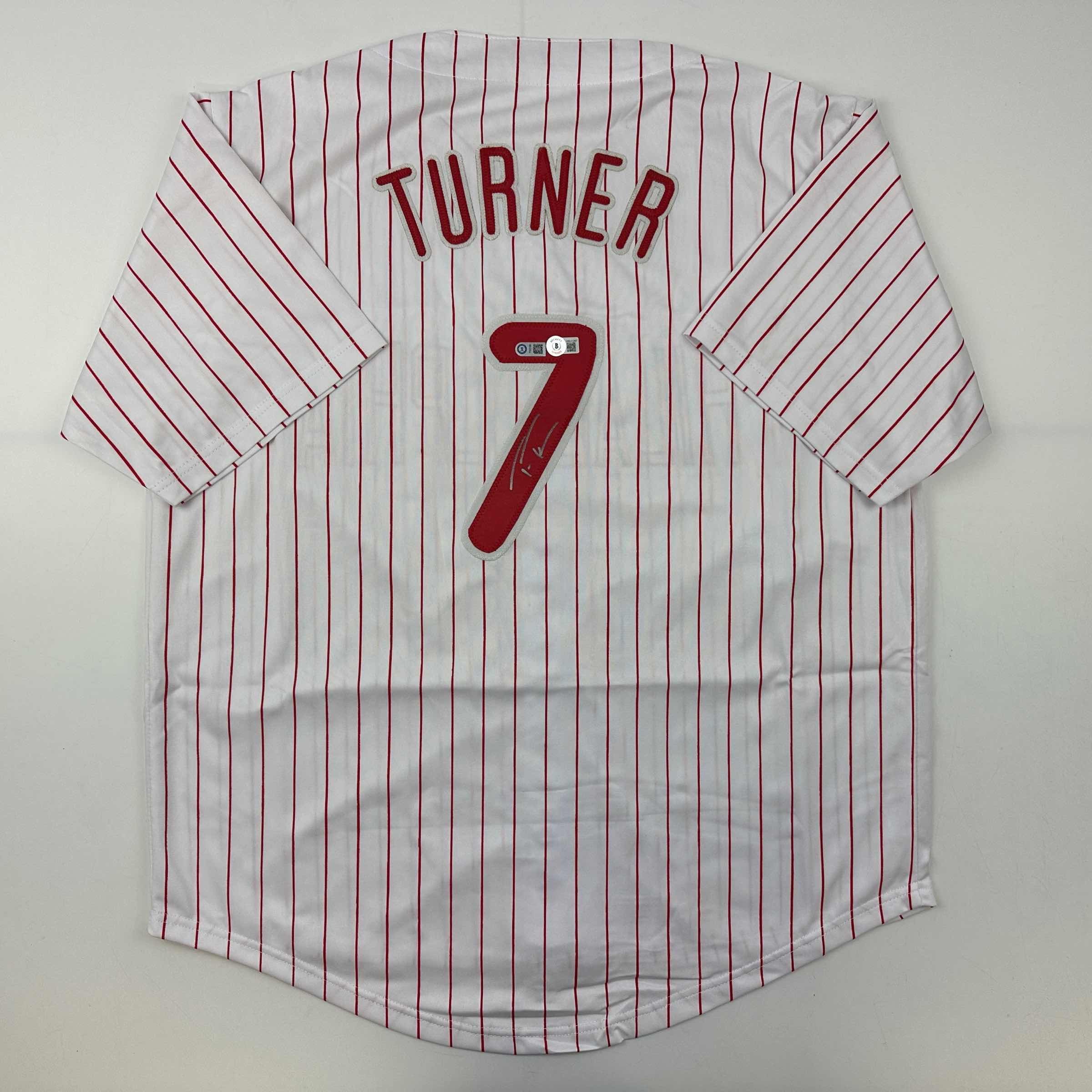 autographed-signed-trea-turner-philadelphia-pinstripe-baseball-jersey-beckett-bas-coa