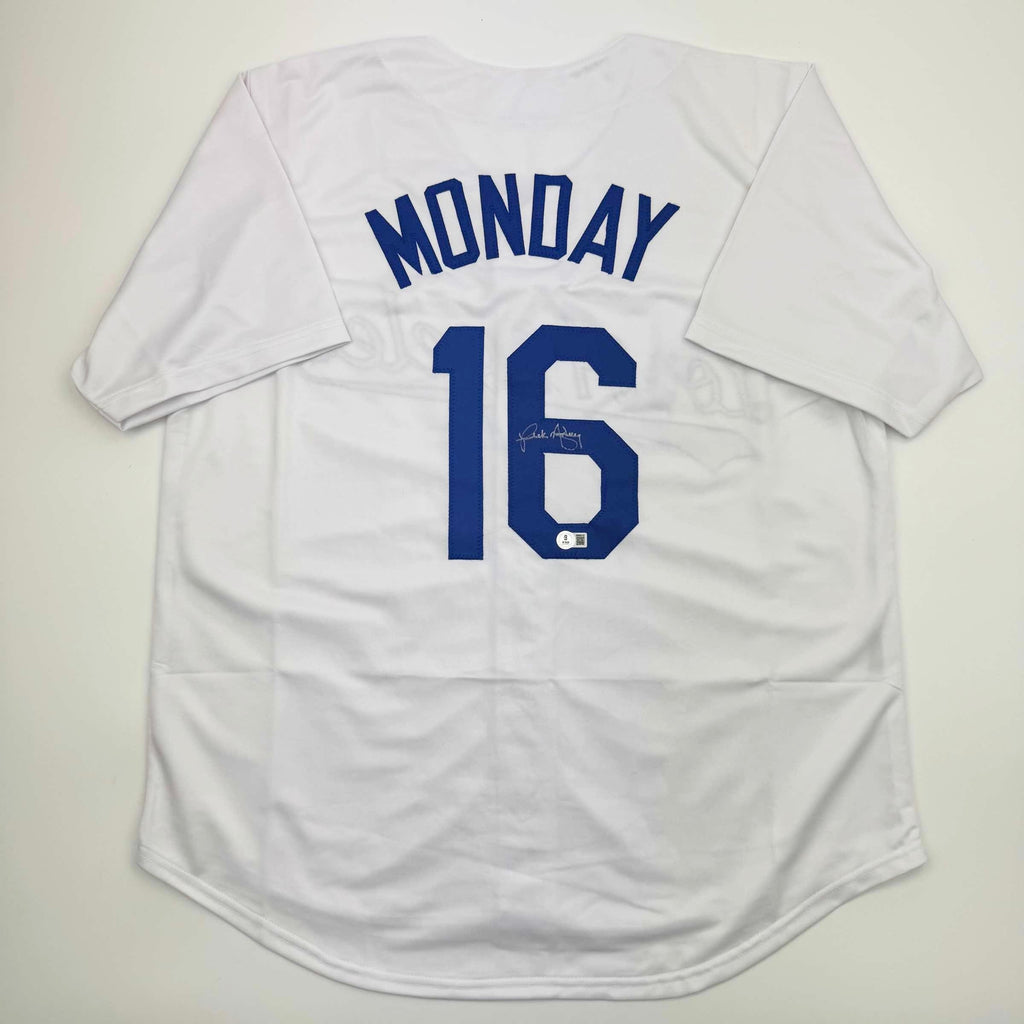 autographed-signed-rick-monday-los-angeles-la-white-baseball-jersey-beckett-bas-coa
