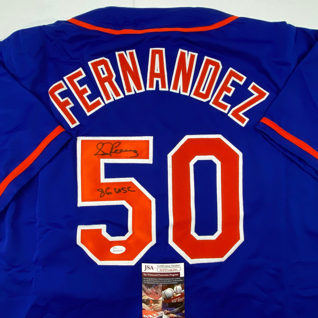 autographed-signed-sid-fernandez-86-wsc-new-york-blue-baseball-jersey-jsa-coa